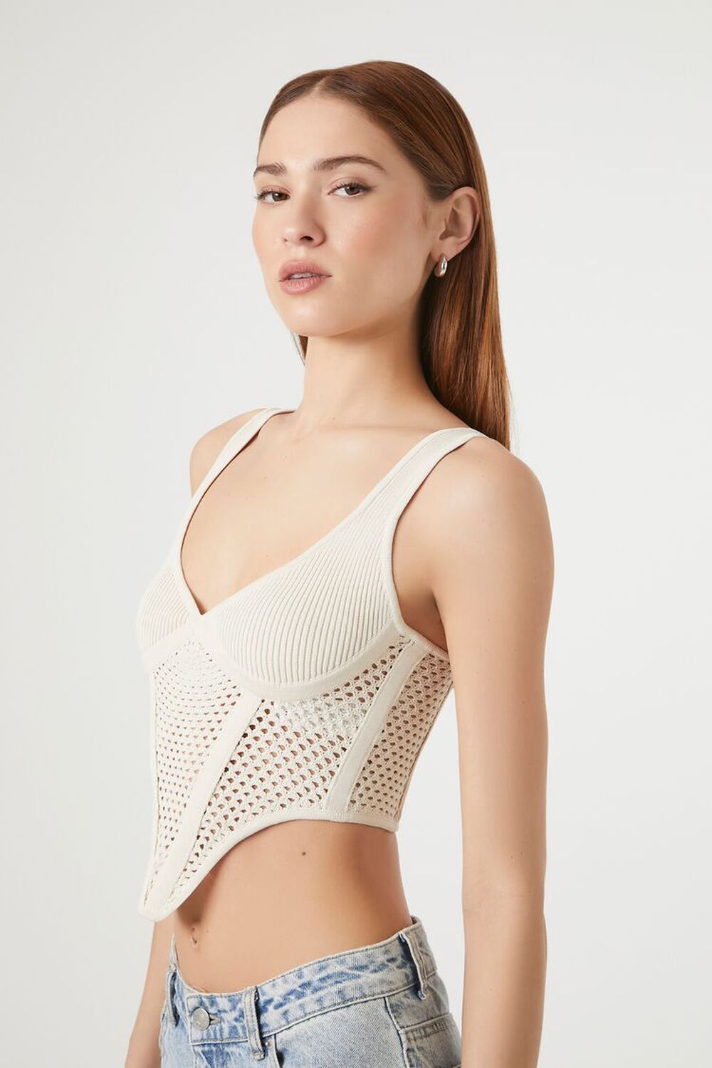 Crochet Sweater-Knit Crop Top